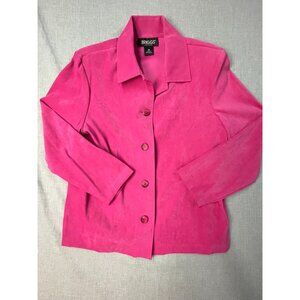 Briggs New York Women's Pink Medium Long Sleeve Collared Blazer Jacket USED